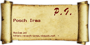 Posch Irma névjegykártya